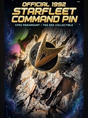 Starfleet Command Gold and Black Enamel Brooch Pin